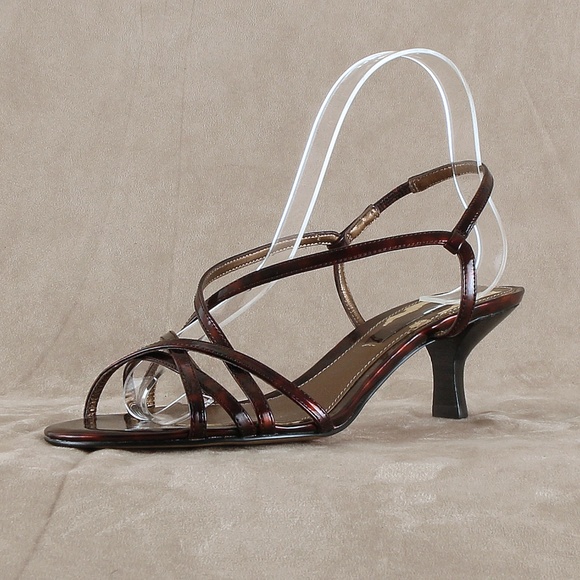 bronze kitten heel sandals